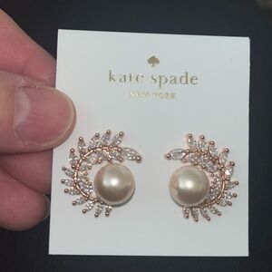 New Kate spade Pearl earrings 
Surrounded by swarovski elements